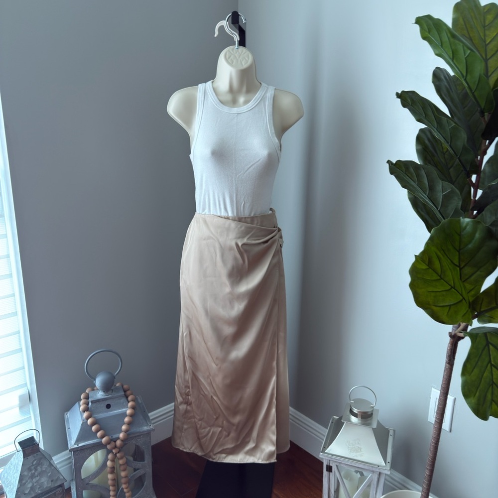 Zara Tan Midi Skirt